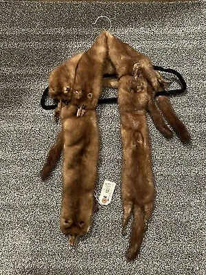 Vintage Complete / 4 Pelts Minks Fur Collar Stole Shawl Wrap Scarf Oneil’s • $48