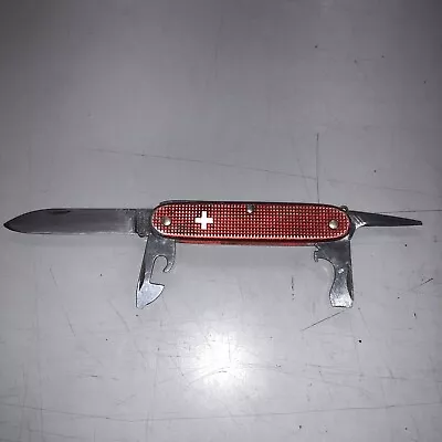 Vintage Victorinox Pioneer Red Alox Silver Swiss Army Knfe • $70