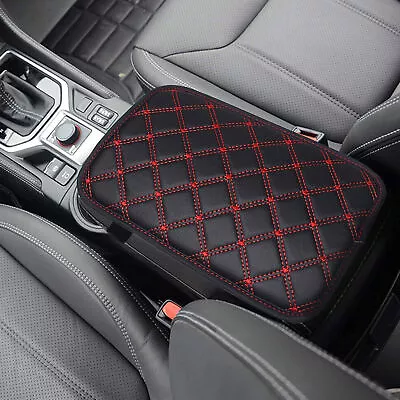 Car Accessories Armrest Cover Pad Mat Center Console Box PU Leather Cushion Red • $15.89