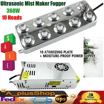 10 Head Ultrasonic Mist Fogger Humidifier Waterproof Ultrasonic Mist Maker • $63