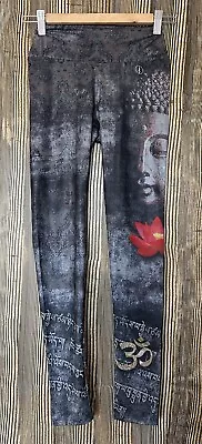 Yoganastix Buddha Lotus Leggings Women's Small Eco Friendly Yoga Hiking Outdoors • $16.99