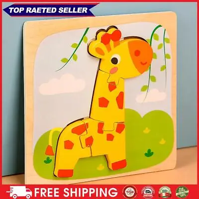 ∞ Wooden Puzzles Toddler Toy Animal/Vehicle Shape Baby Travel Toy Jigsaw Puzzle • £5.15