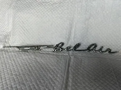 Vintage 1950's Chevrolet Bel Air Script Metal Emblem Name Plate Badge Logo • $10