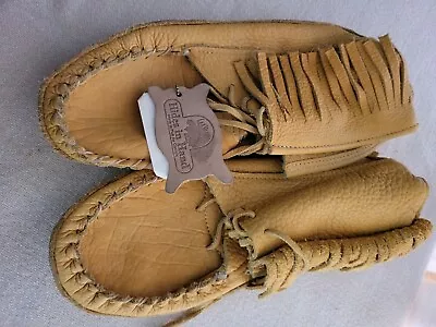 Hides In Hand Moose Hide Moccasins Men's Size 12 • $59.12