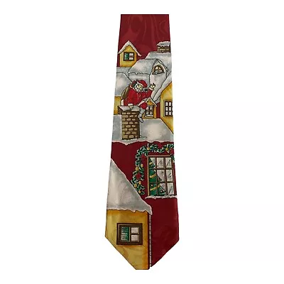 Santa Claus Christmas Tie Mens Red Neck Tie 56 In X 3.5 In Holiday Novelty • $8.99