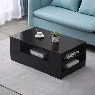 LED Modern High Gloss Coffee Table Side End Table W/Drawer Living Room Furniture • $100.70