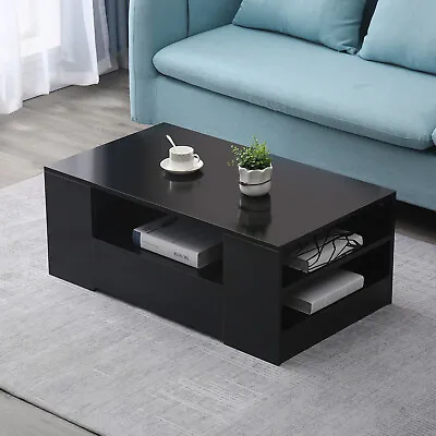 Modern LED High Gloss Coffee Side Table Table End + Drawer Living Room Furniture • $91.21