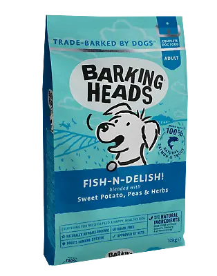 £77.99 • Buy Barking Heads Fish-N-Delish Grain Free Dry Dog Food 12kg *FAST FREE DELIVERY*