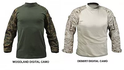 DIGITAL Camo COMBAT SHIRT MARPAT Style Woodland Or Desert Hunting Camping • $43.99