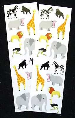 Mrs Grossman Two Sheets 2x6  Vintage 'Wild Animals' Stickers (c-1995) • $2.99