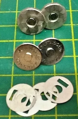 £4.95 • Buy  Magnetic Nickel Clasps ( 14 Mm ) Fastenings For Purses, Handbags Etc. 10 Pairs