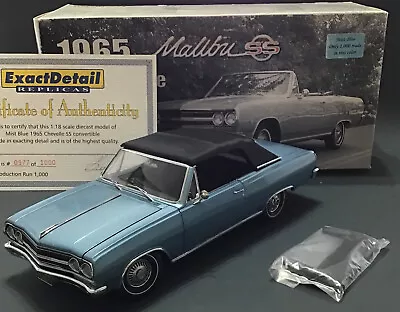 1/18 Scale Exact Detail 1965 Chevy Malibu SS Convertible Mist Blue  1 Of 1000 W. • $109.99