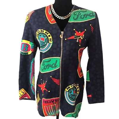 Versace Jeans Authentic Vintage 90s Colorful Graphic Car Print Jacket 28/42 US M • $474.99