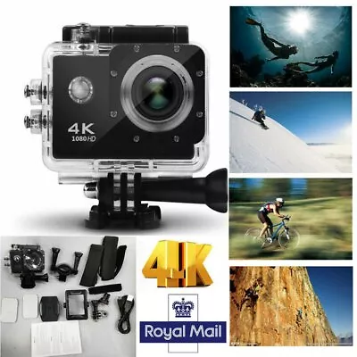 Action Sports Camera 1080P  HD 30M Full Waterproof Recording Real-Time Cam UK • £17.99