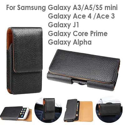 $9.99 • Buy Galaxy J7 J5 J2 Pro Core Prime PU Leather Pouch Belt Clip Case Cover For Samsung
