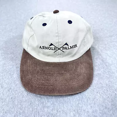 Vintage Arnold Palmer Golf Hat Strapback Beige Brown Low Profile Cap • $16.99