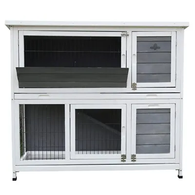 Confidence Pet Rabbit Hutch 4ft 2-Story With Ramp Wooden Hutch • £129.99