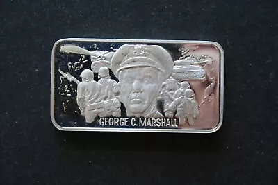 Vintage .925 Sterling Silver Art Bar World War II George C. Marshal One Ounce • $29
