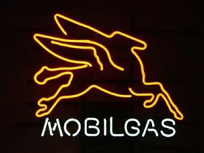 17 X14  Mobilgas Pegasus Horse Mobil Gas Oil Neon Sign Light Lamp Visual L852 • $123.35