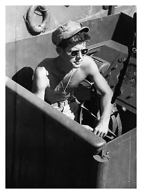 President John F. Kennedy Sitting In Pt-109 Boat Ww2 B&w 5x7 Photo • $8.49