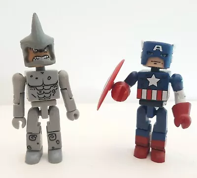 Marvel Universe MINIMATES Rhino & Captain America Set Of 2 2003 Asylum/Diamond  • $15