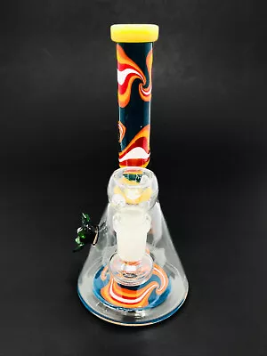 Hookah Water Pipe Glass 7  Yellow Flower Tobacco Beaker Bong • $51.54