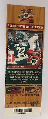 Minnesota Wild 1/2011 Vs Colorado Avalanche Xcel Center Ticket Stub Clutterbuck • $7.85