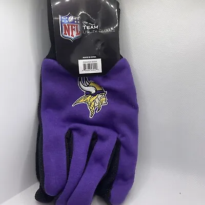 Minnesota Vikings Football Team NFL Utility Gloves Red W/ Black Palm By FOCO • $6.99