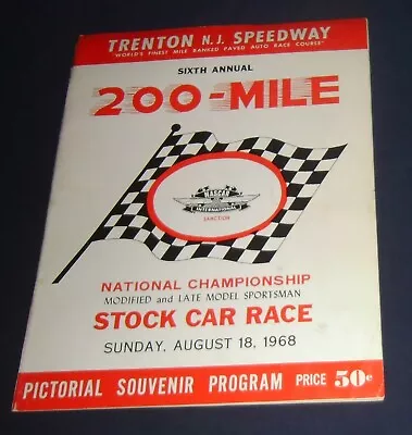 1968 Trenton Speedway 200 Mile Modified And Late Model Sportsman Race Program • $19.99