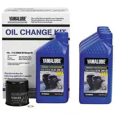 YAMAHA OEM F75-115 Outboard Oil Change Kit 5 Qt. 20W40 4M Filter LUB-MRNMD-KT-20 • $57.95