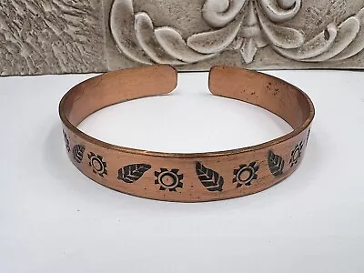 MENS Native American Vintage 11.5mm Handcrafted  Copper Cuff Bracelet Sz 8” • $29.99