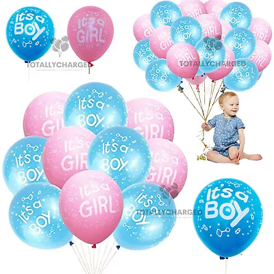 12''Latex Balloons Its A Girl/Boy Baby Shower Ballons Gender Reveal Baloon Party • £3.49