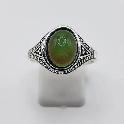 Vintage Hand Made Mood Ring Silver Small Stone Color Changing For Men And Women • $12.99