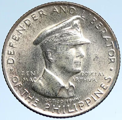 1947S PHILIPPINES US WWII DOUGLAS MACARTHUR Old 50 Centavos Silver Coin I107438 • $259.65