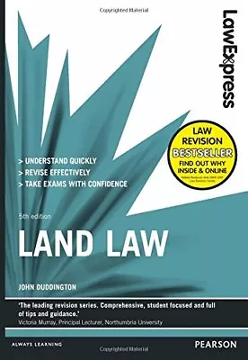 Law Express: Land Law By Duddington John Book The Cheap Fast Free Post • £3.99