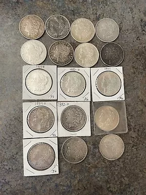 Morgan Silver Dollar Lot Of 17 Coins Asst Dates Average Circulated To VF/Better • $531