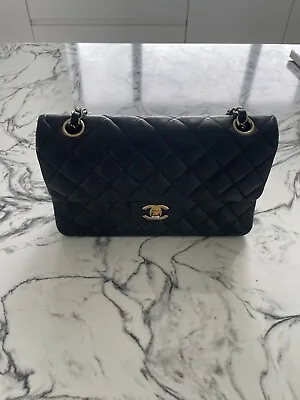 Chanel Black Lambskin 9 Inch Classic Flap Bag  • £2600
