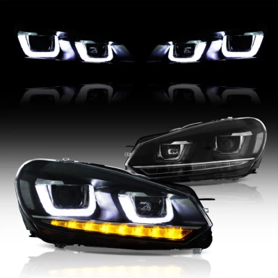 For 2010-2014 Volkswagen Golf /Jetta MK6 VLAND LED Headlight Front Lamps LH&RH • $259.99