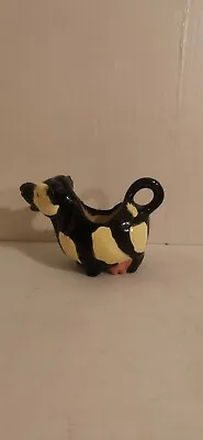 Black & White Cow Creamer Figurine Handpainted Milk Jug • £14