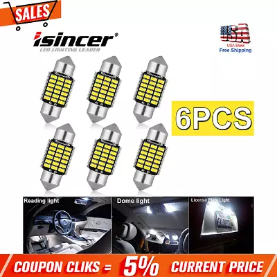 6x 31MM DE3175 3014 LED Bulbs Map Dome Interior Light Bulbs 6000K White Lamps • $6.99