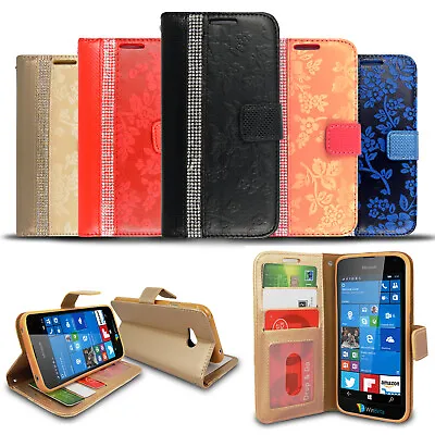 Leather Wallet Case For Microsoft Lumia 650 Card Holder Luxury Flip Book Cover • £2.99