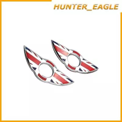 2X Angel Wing Union Jack Door Lock Knob Ring Pin Decor For Mini Cooper (2 Door) • $11.24