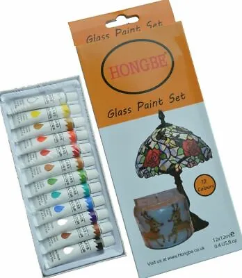 £8.99 • Buy Glass Paints 12ml Transparent Stained Effect + Gold Outliner Tube 12ml Non-Toxic