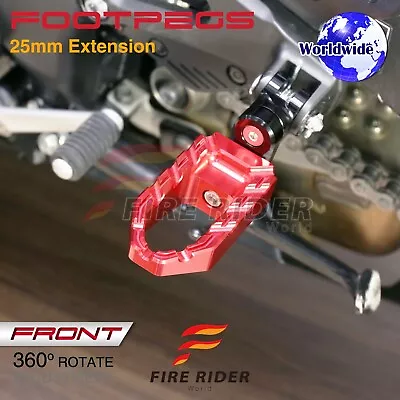 BUZZ Extended Front Wide Foot Pegs Red For XV 535 Virago 95 96 97 98 99 00 01 • $59.22