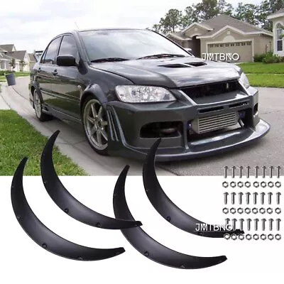 4For Mitsubishi Lancer Evolution Flexible Wheel Arch Fender Flares Wide Body Kit • $69.23