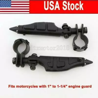$64.29 • Buy Crash Bar Highway Foot Pegs Rest For Harley Street V-Rod Tour Road Glide King US