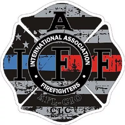 2 Inch Reflective IAFF Blue Red Line Maltese Distressed Flag Sticker Decal • $3.99