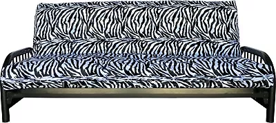 Zebra Skin Velvet Full Size Futon Mattress Cover Protector Washable Covers • $76.16