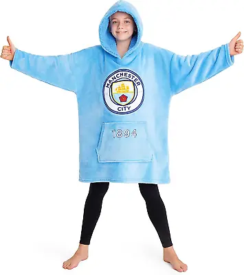 Manchester City Hoodie Oversized Hoodie Blanket Football Gifts For Boys Blue • £55.83