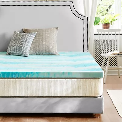 JHK 2 Inch Mattress Topper - Gel Memory Foam Mattress Topper Full Size Certi... • £89.71